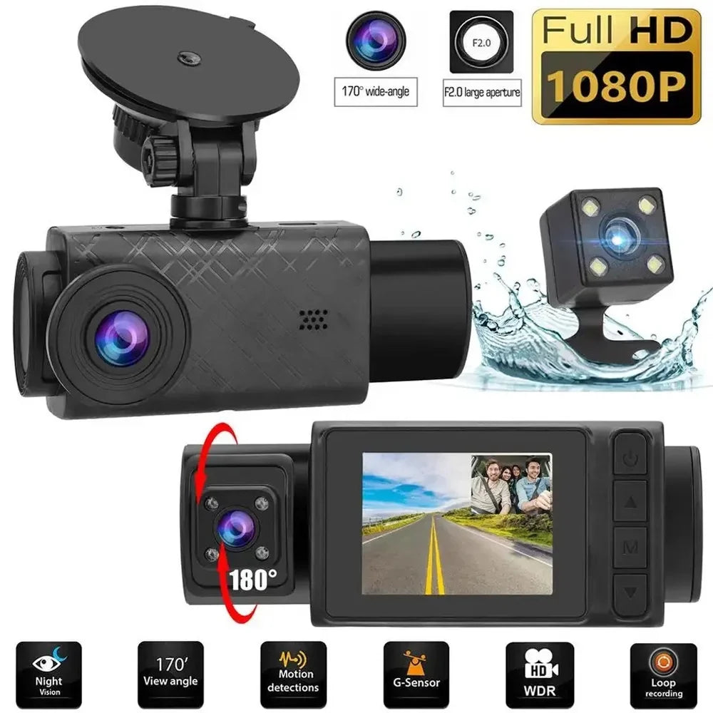 Car Recording Cam Recorder Clear 3 Dash Car Car Rearview Mirror Recorder Anself Safety Cameras Video Driving Multi-Language Auto 2in