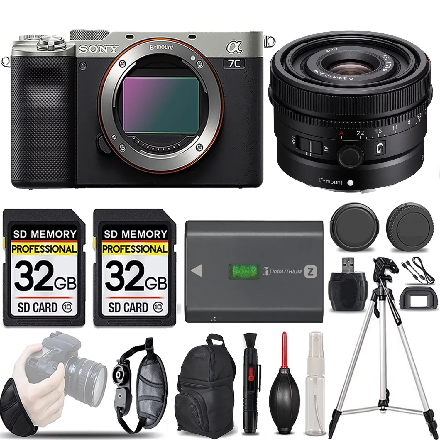 Camera f/2.8 KIT G Lens (Silver) +24mm -LOADED Sony a7C