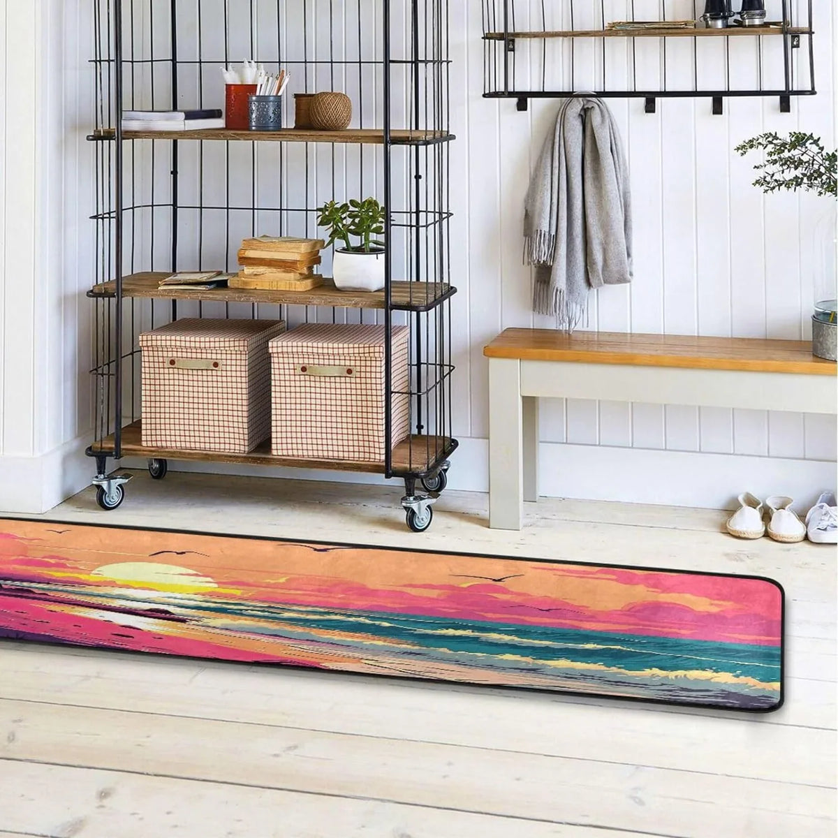 Waves Hallways Ocean Rug Inches#10 Rectangle Washable Non-Slip Living Runner for Rug Room Decor Coolnut Rug 72x24 Bedroom Home Area Bathroom