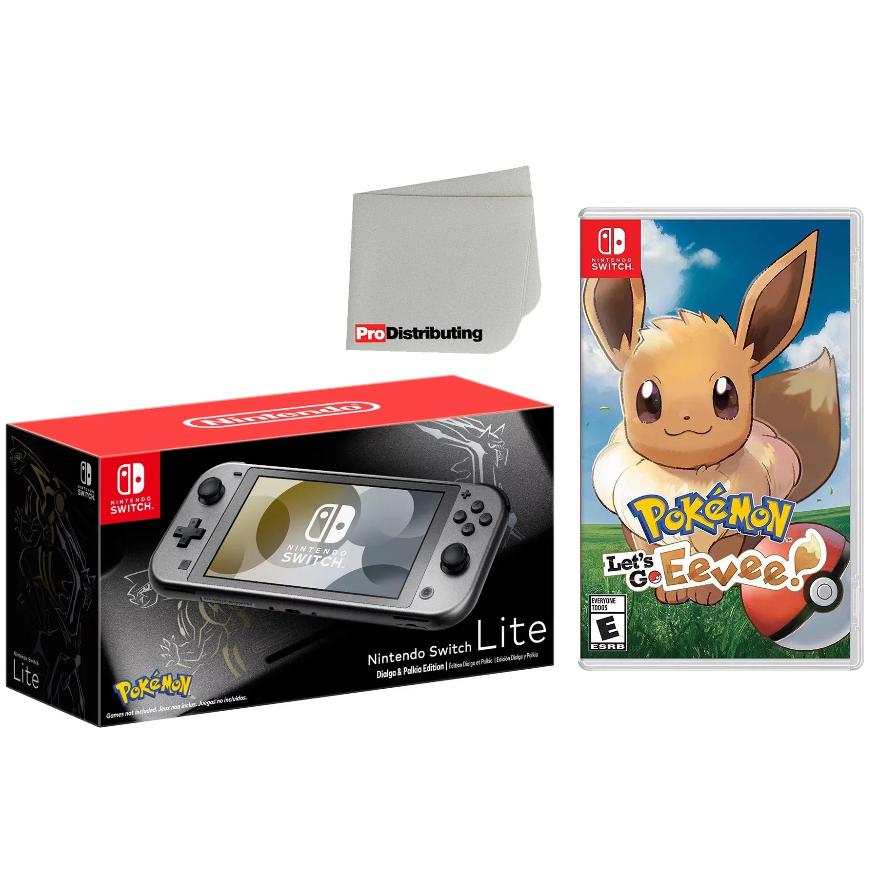 with Game Edition Pokemon: Console & 32GB Switch Game Palkia Dialga Let's Eevee! Go, Handheld Pokemon Video Bundle Nintendo Lite