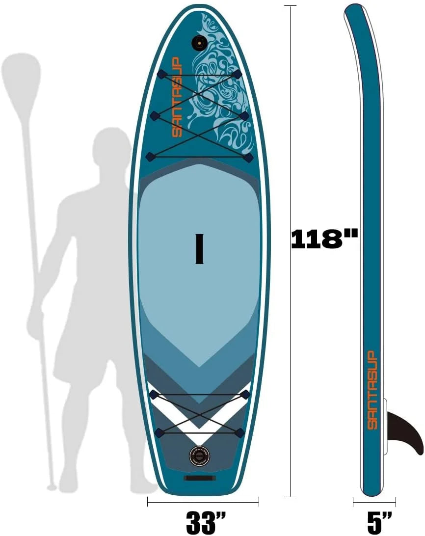 Stand SUP Paddle Max x6 & Up Accessories, Deck, Surfing, 330lbs Board for & Stance, Adults, Non-Slip for 11'x33 Inflatable with Youth Fishing Premium Wide