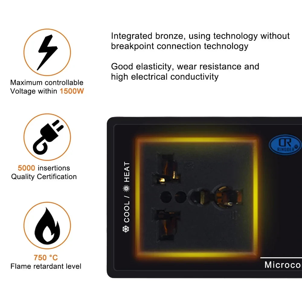 Mode Cooling Digital Brewing Heating Chest House Home & Temperature Controlled for Incubation Thermostat with Green Outlet Freezer Plug Reptile Thermostat Reptiles Carevas Controller -40℃~110℃