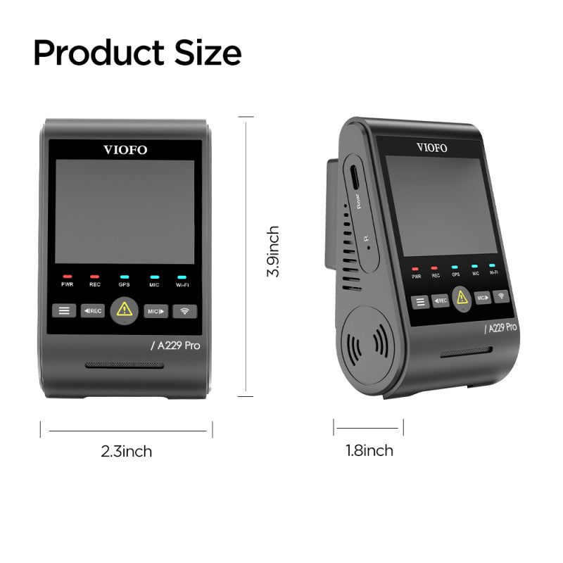 STARVIS A229 2 GPS, Sony VIOFO 4K with WiFi, Front 1CH PRO and Dashcam