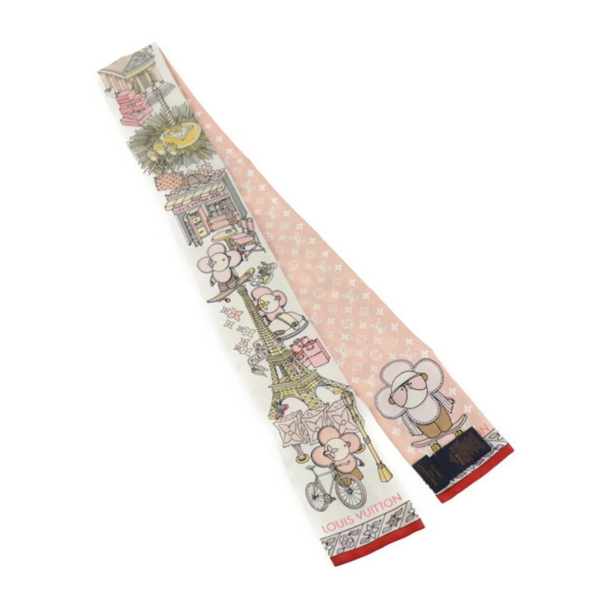 VUITTON Seek Scarf Hide Bandeau Rose and (Like Silk LOUIS Multicolor Vuitton Pre-Owned M77780 Monogram Vivienne New) Ribbon