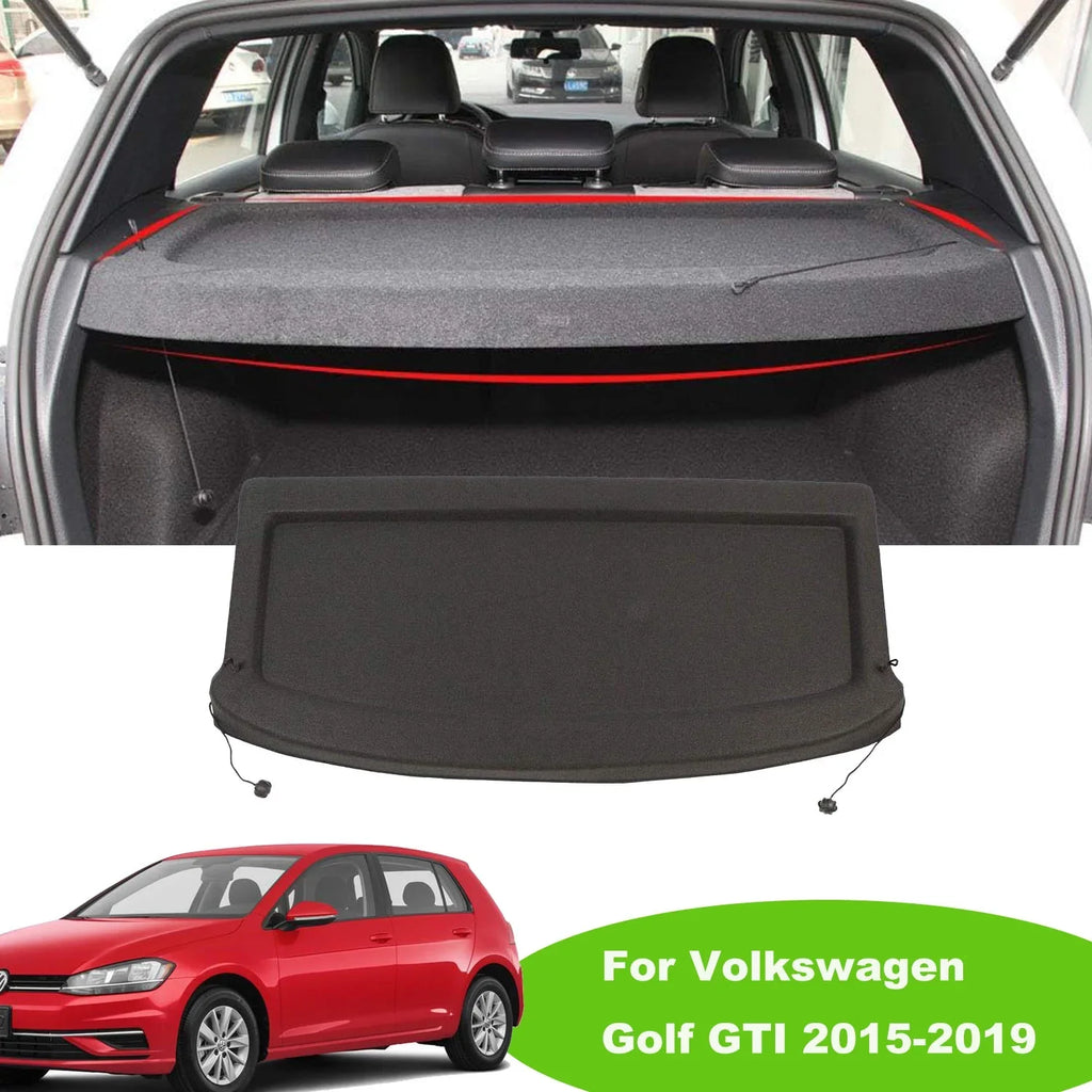 GTI Shade GTI 2015-2019 Non-retractable Cargo 7 Fit Cover Privacy Volkswagen Luggage 2015 Accessory, Rear Trunk 2017 Golf Hatchback Black for 2019 VW GOLF 7 2018 2016