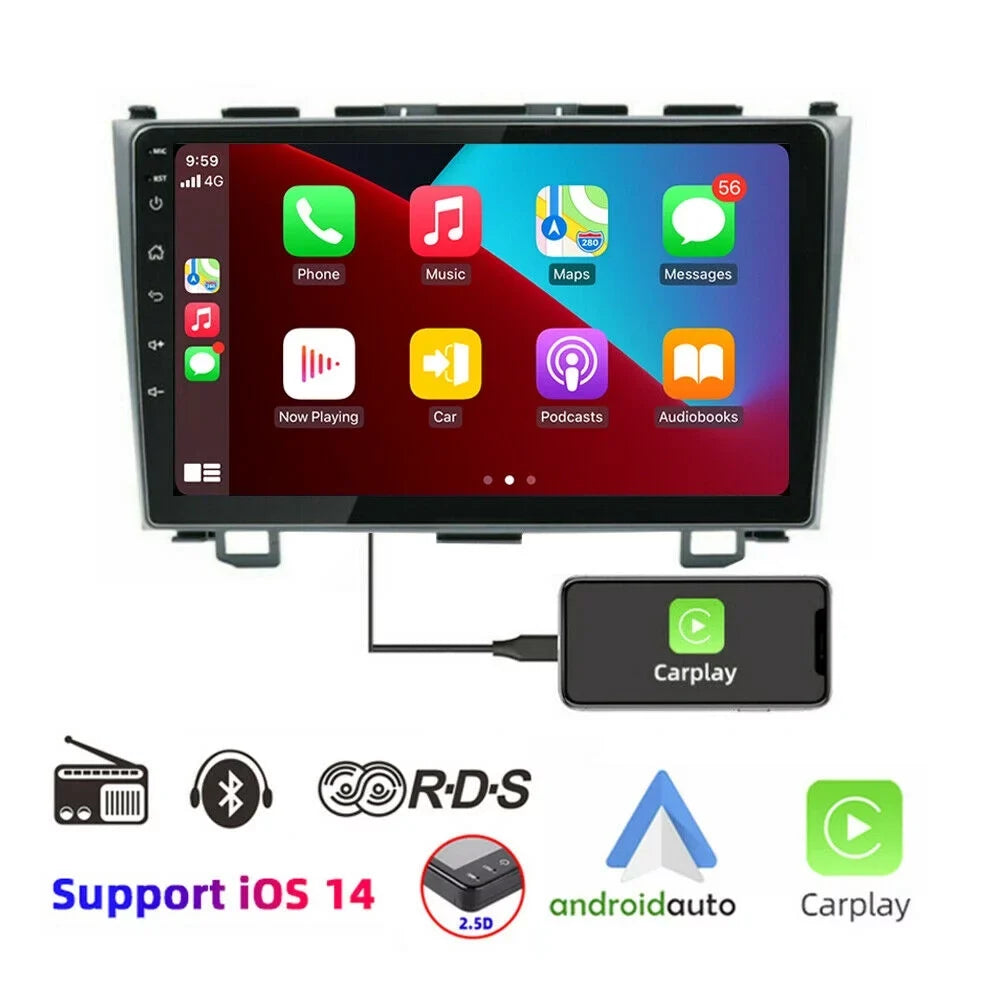 Backup for Screen Radio JMANCE Stereo Carplay Camera Din 9" with CRV Car Touch Apple Double Honda with 2007-2011