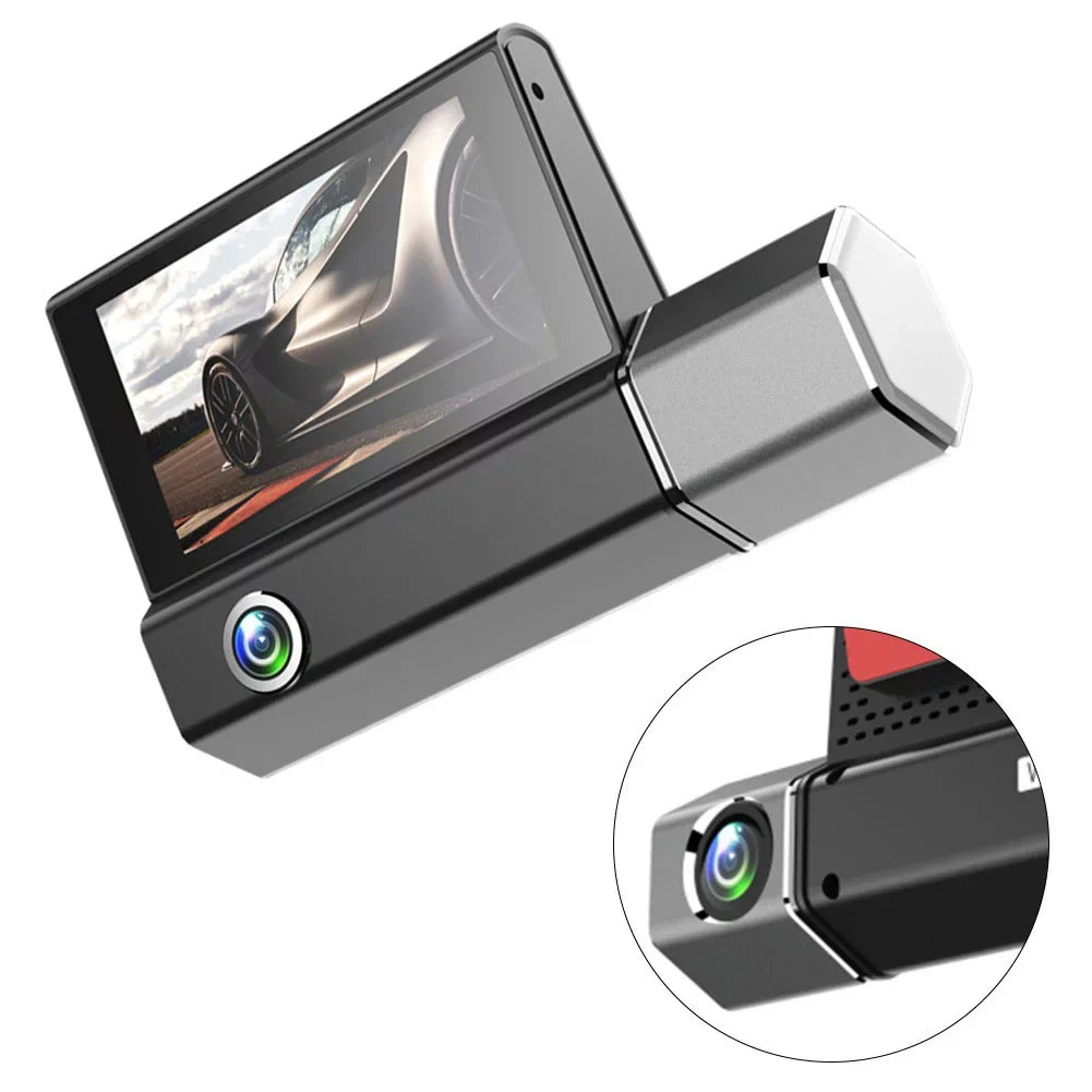 Video Front And Dual Cam Inside And Dash DVR Recorder Lens Car Camera Rear