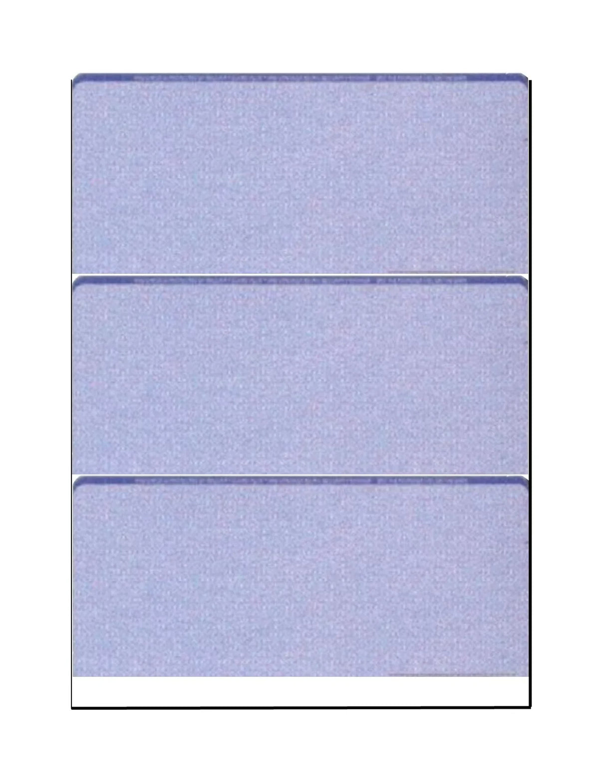 Paper, Features Security 12 Pattern, 3-Up OF Blue 11", x Checks, w - 100 with Complex Zapco Background Microperfed SHEETS 8-1/2" PACK Check High-Security