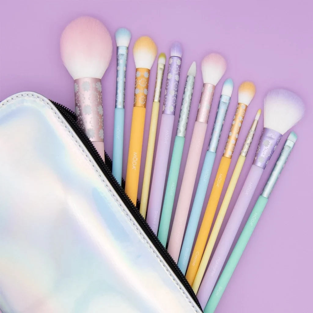 Makeup Brushes Makeup Pastel Shader 13pc Moda Highlighter, Crease, Posh Brush Includes Brush Signature Set, and