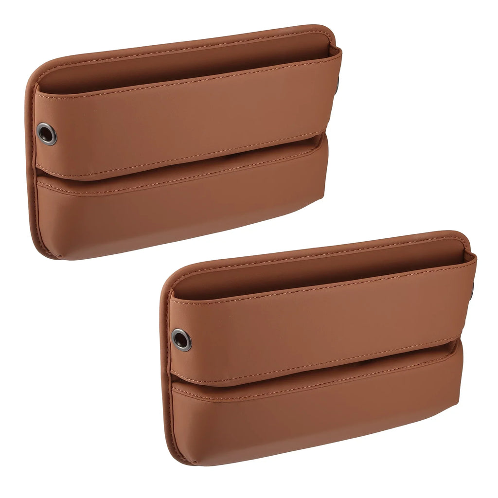 Box Car 2pcs Seat Side Organizer Filler Gap Car Brown Seat Storage Multi-function Console Pocket