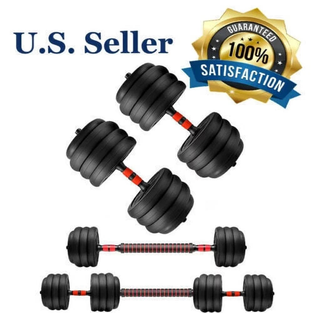 LB Adjustable Workout Tool Dumbbell Weight Kit 88 Gym Barbell