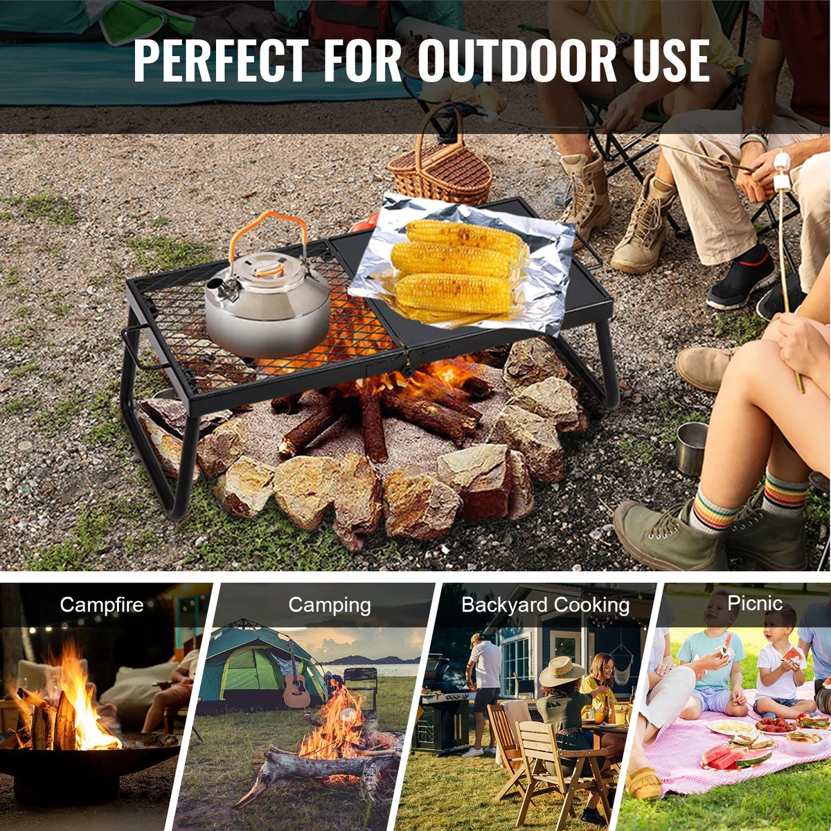 Pit Picnic Portable Outdoor BBQ Grill Folding Campfire Steel Fire Camping SKYSHALO