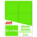 Labels, Large, JAM per Paper Pack x 120 & Fluorescent Neon Envelope Address Green, 1/3 4, 3 Shipping