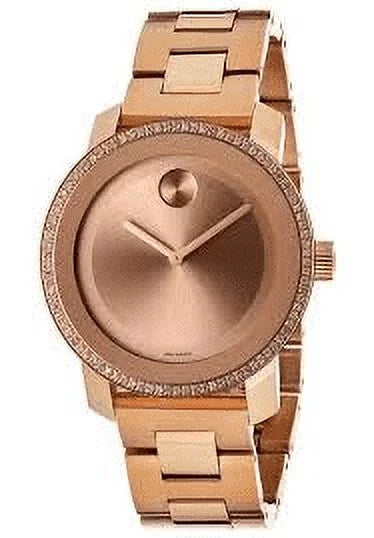 Rose Steel Watch Bold Gold Stainless IP Diamond Movado Ladies