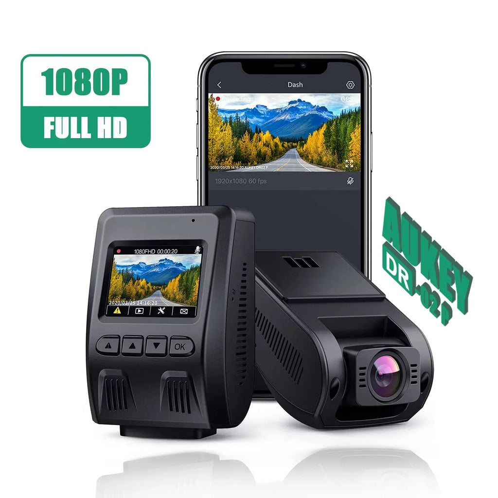 1080P Wide Cam, for AUKEY P Cars, Angle Lens Camera, Black-DR02 Dash Dash Wifi 170-Degree Car 6-Lane FHD Camera