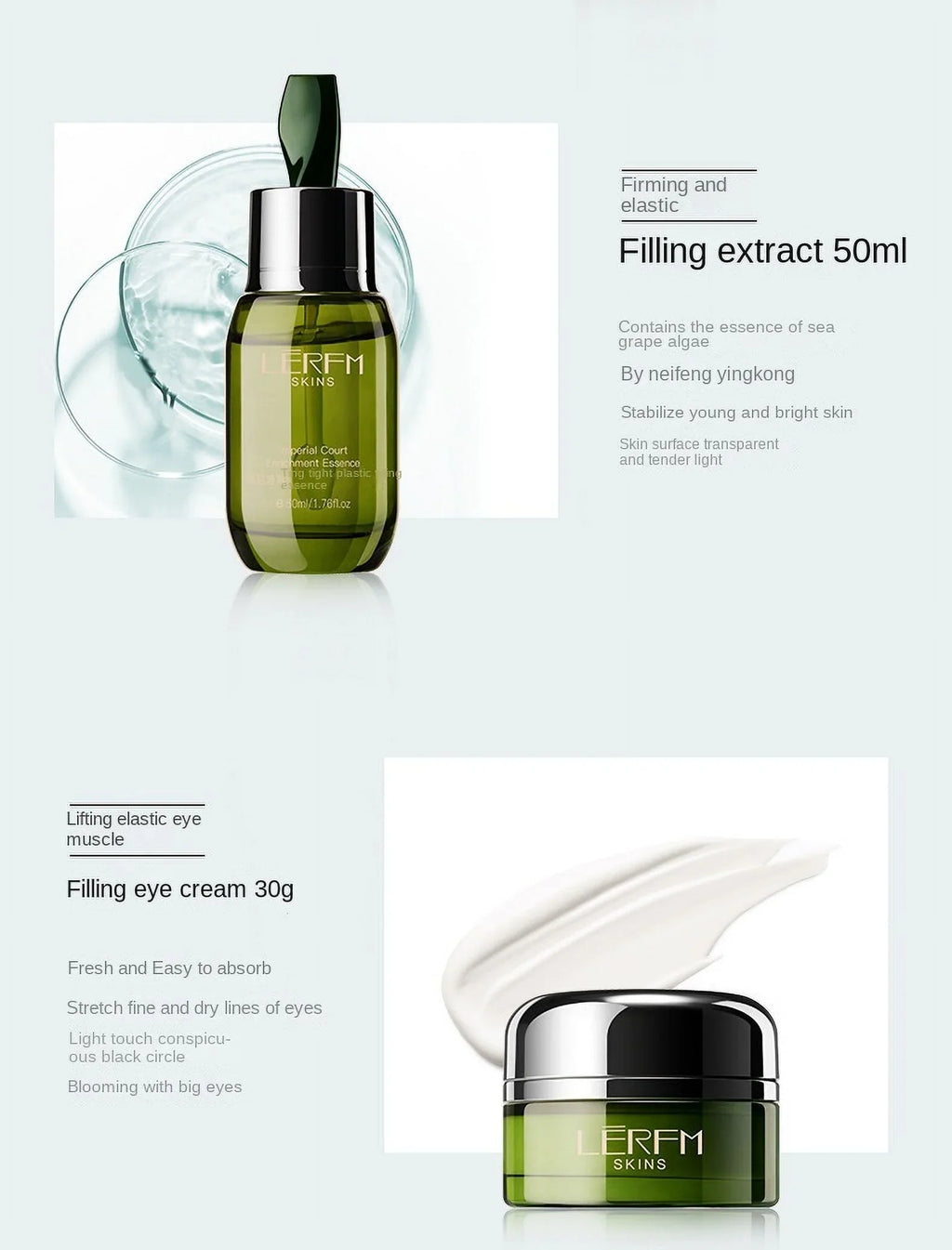 Face Toner Night Control 6Pcs Deep LERFM Whitening Beauty Skincare Products Cleaning Firming Day Serum Oil Set Cream Pores Face