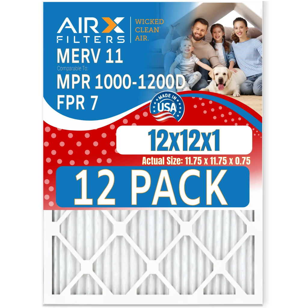 Air in Filters 1200 MPR FPR MPR AIRX to MERV Filter 12x12x1 by Pack of WICKED 7 12 USA Made 1000, - Rating, Comparable AIR. 11 CLEAN FILTERS & Furnace