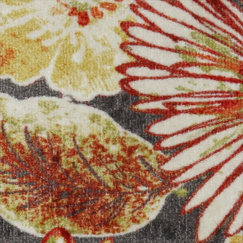 Charm 7'6"x10', Area Rug, Wave Printed New Multi Grey Mohawk Home & Orange