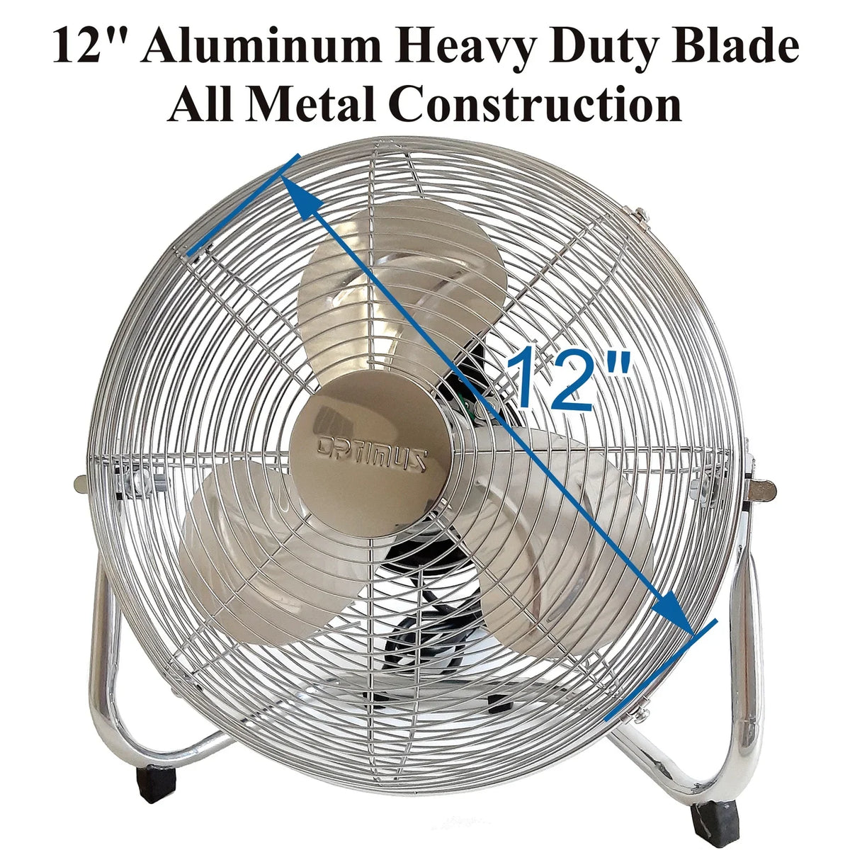 3 Inch Duty F-4122 Fan, Heavy Speed Industrial Aluminum 12 Chrome Optimus