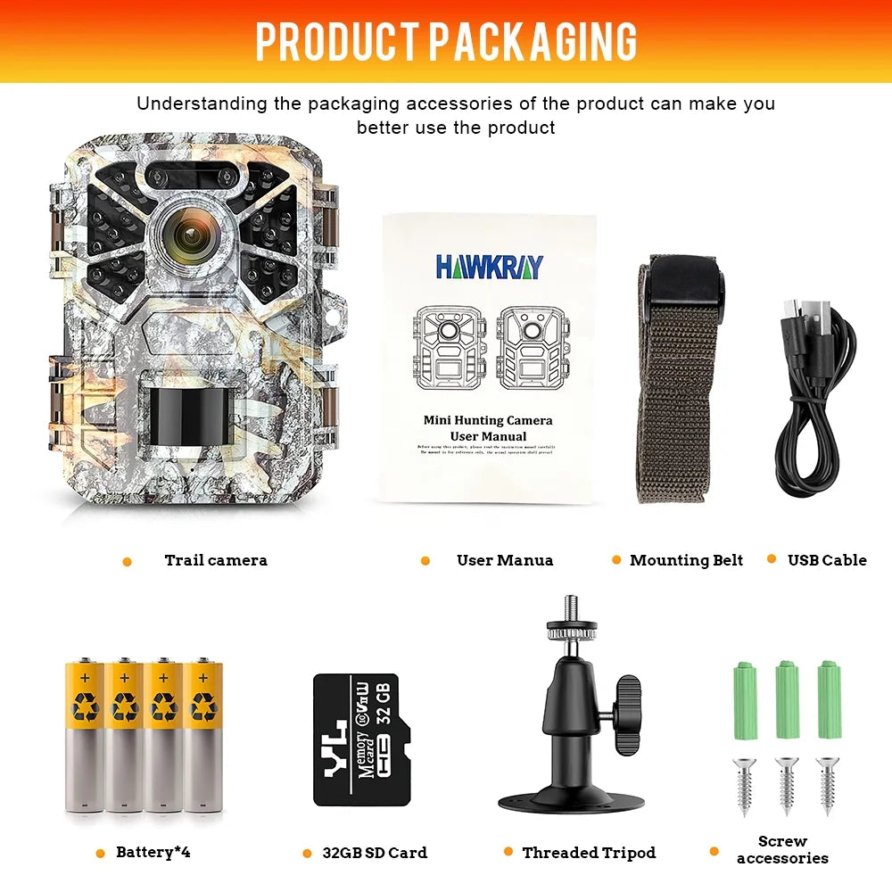Hunting Wide Game with with Wildlife 30MP Lens Monitoring, 120° 2k Camera, Trail Waterproof Farm Infrared Monitor Angle Camera Surveillance, Night Trail Vision