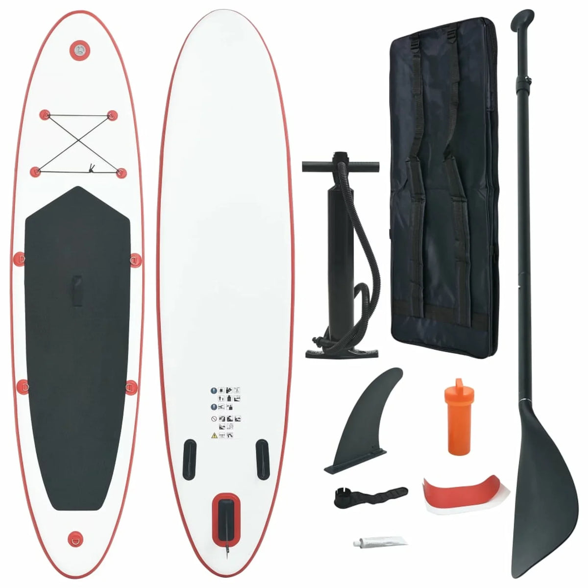 White Inflatable Red Paddleboard Set MABOTO and