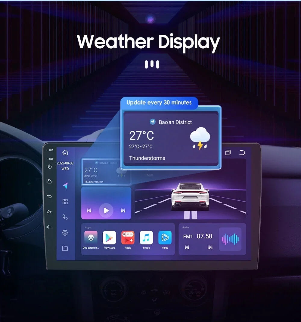 '+AHD for Car 4+32GB GPS Stereo Radio (07-13) Touchscreen Toyota Inch Android 10.1 Carplay/Android DSP QLED Auto Tundra 12 Camera (08-17), Sequoia Navigation