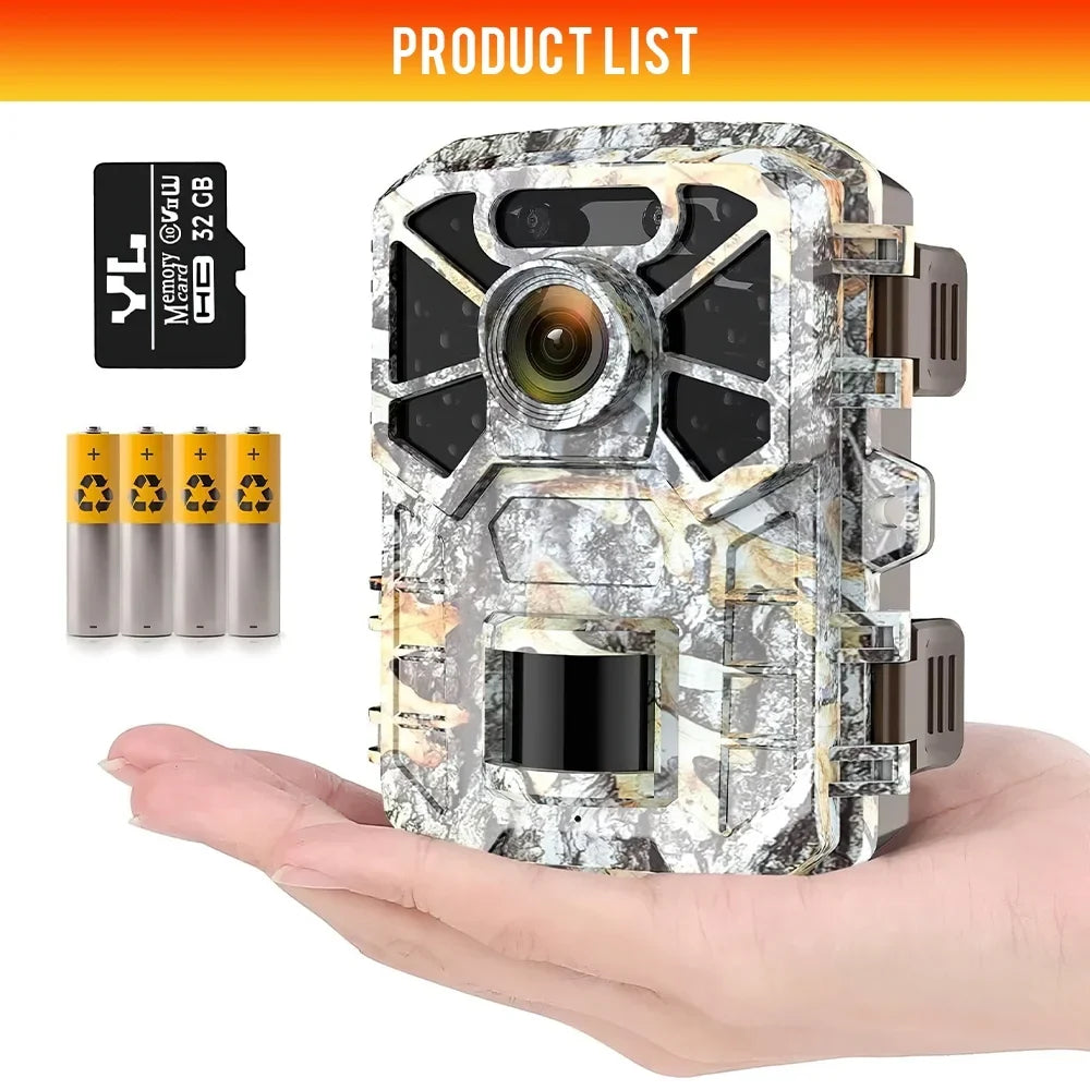 Hunting Wide Game with with Wildlife 30MP Lens Monitoring, 120° 2k Camera, Trail Waterproof Farm Infrared Monitor Angle Camera Surveillance, Night Trail Vision