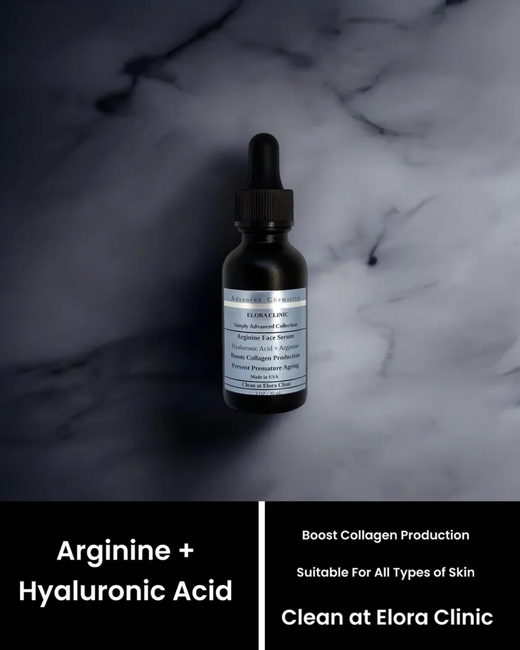 Oil Free Arginine - Soothing - - Acid + Hydrating Arginine Clinic Acid Elora - & Hyaluronic Hyaluronic Serum Arginine + Based Water