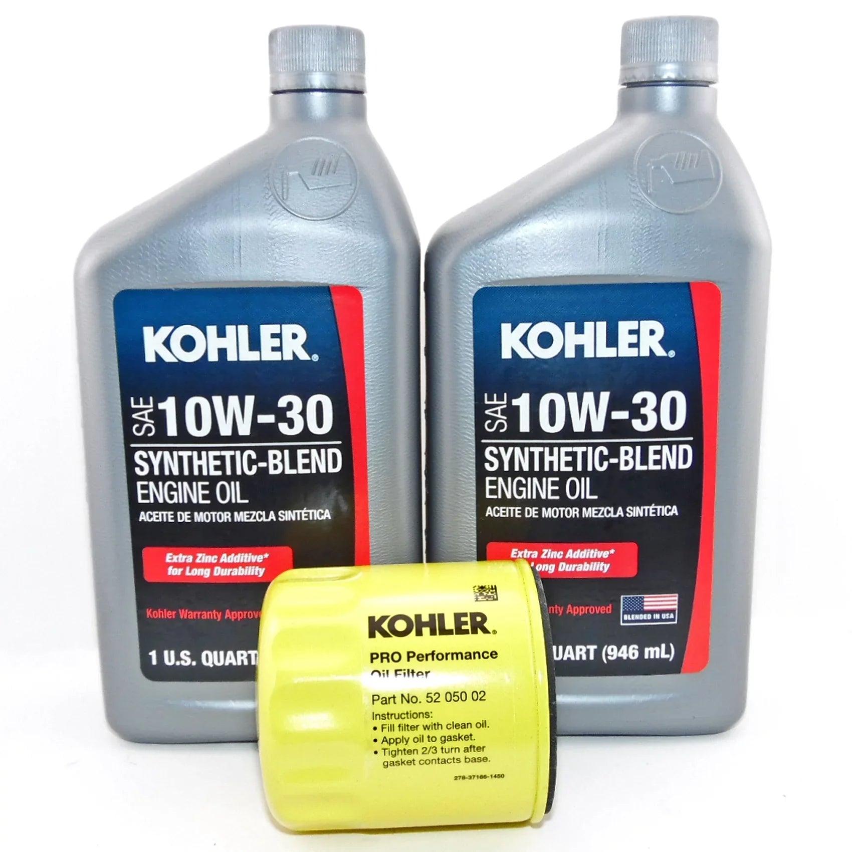 2 52 PK Oil and Engine Kohler Blend Filter 10W30 Oil Synthetic Kohler 050 02