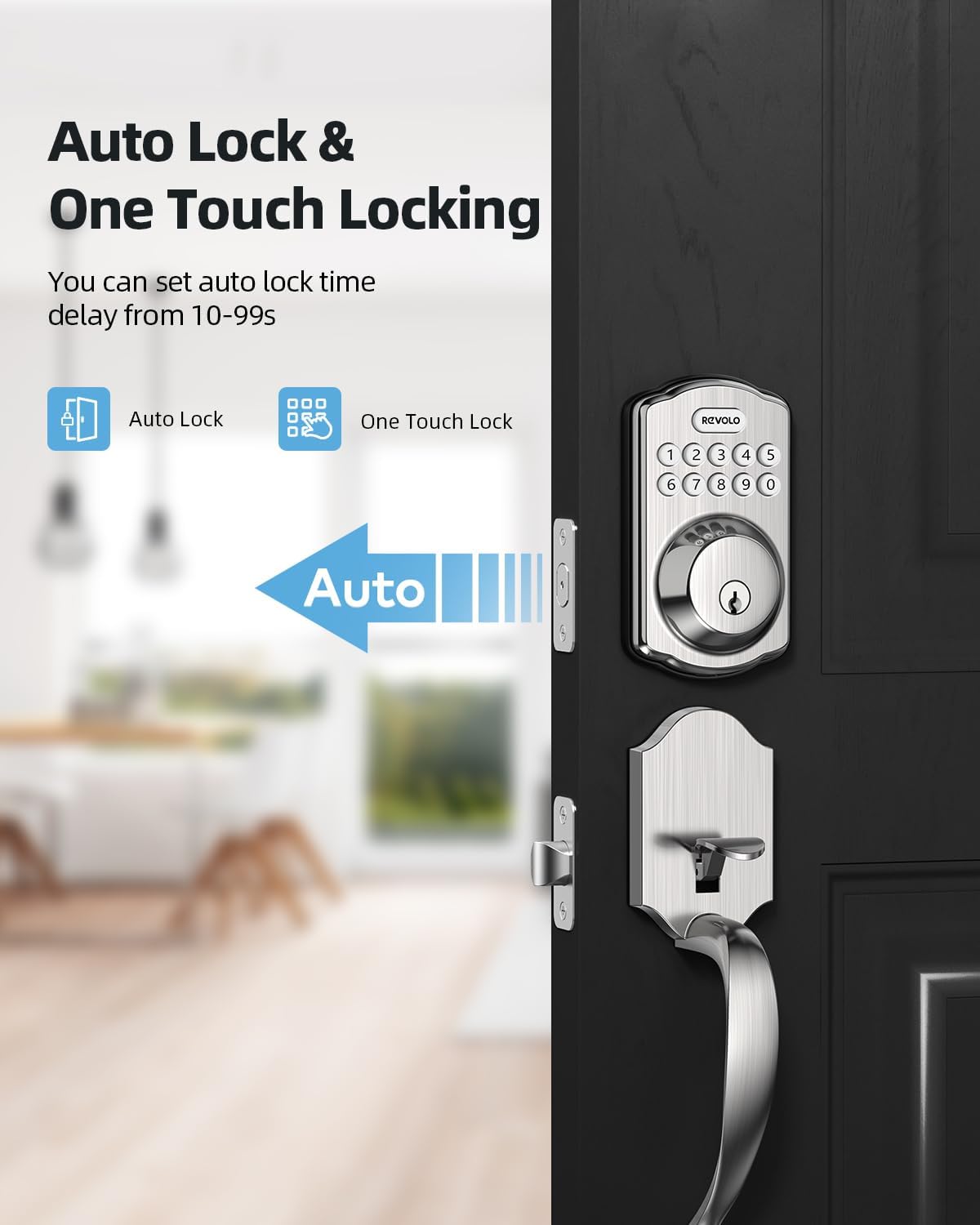 Oil-Rubbed Keyless Door Bronze Lock Auto Entry, GOURE Electronic Smart Anti-Peeking RE001 Keyed Keypad Handle, Entry Sets, Front Password, Door Handle Lock, Deadbolt, Lock, with