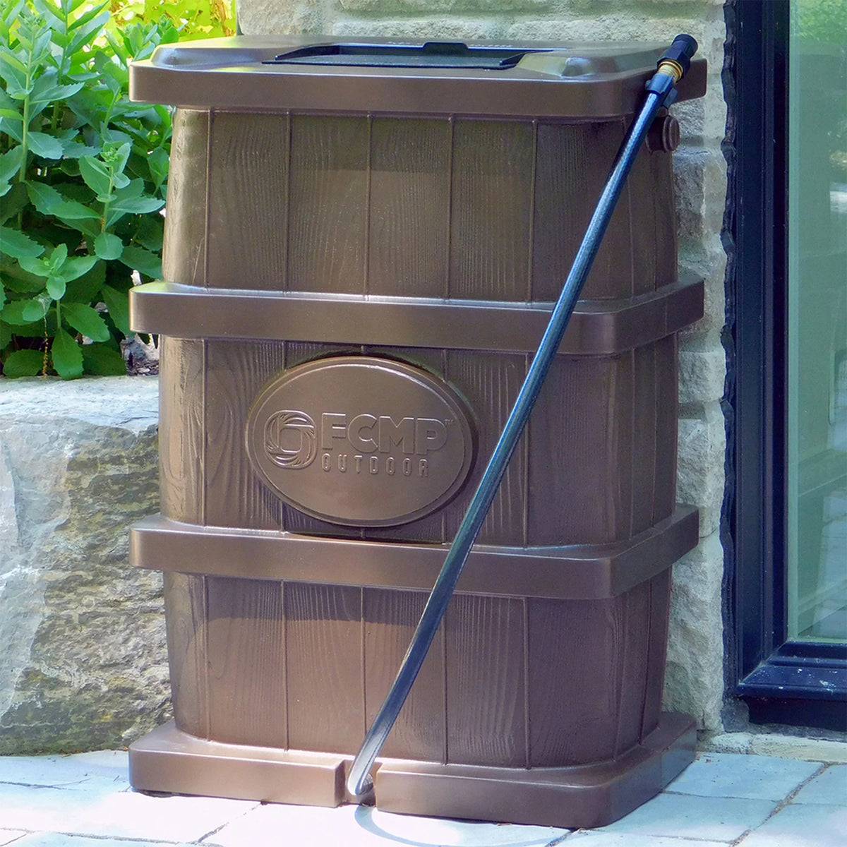 Grain WG4000-GRY Outdoor Home Catcher Outdoor Water Rain Barrel Wood FCMP