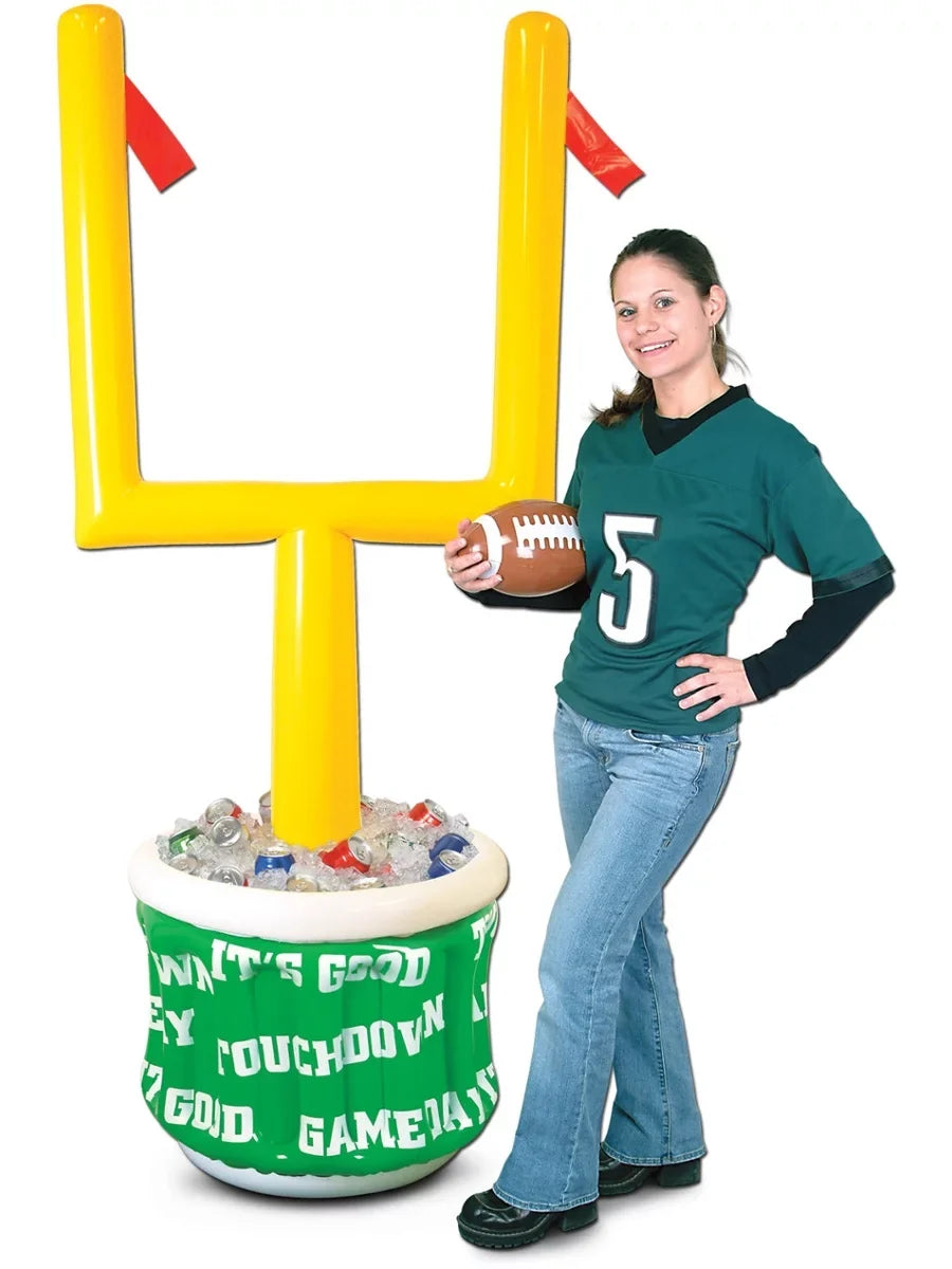 6 Cooler Post with 2"H - 1 28"W Pack Goal X Football Inflatable