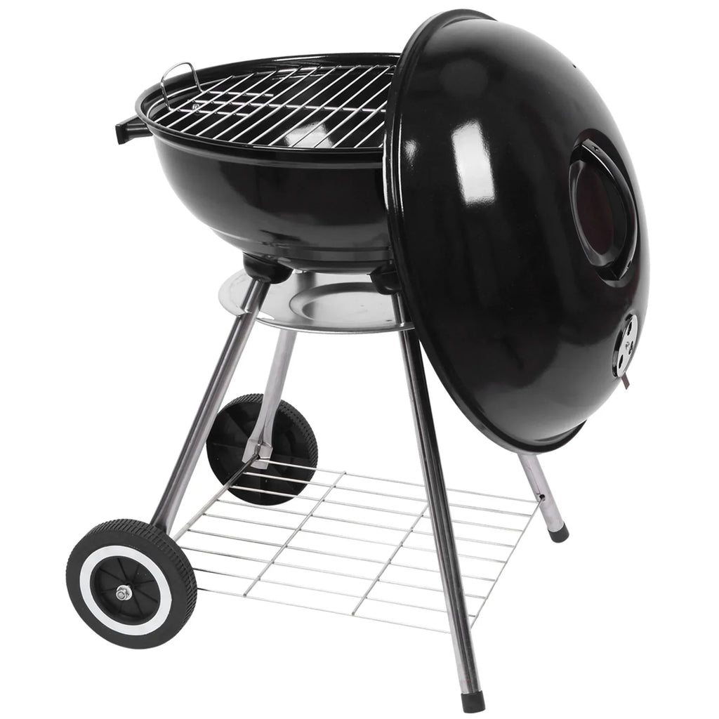 Storage Cooking Grill Camping Grill Grill Grate Wheels, Steel inch Outdoor 18 with Charcoal BBQ w/ on Area,