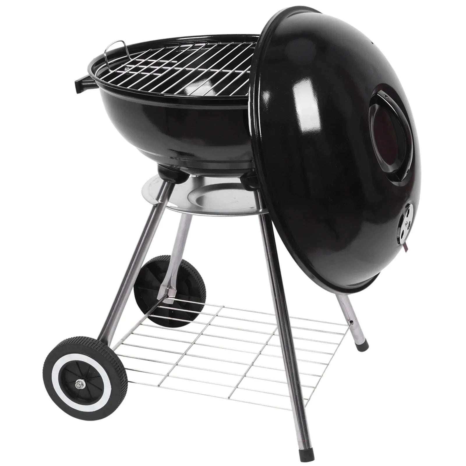Storage Cooking Grill Camping Grill Grill Grate Wheels, Steel inch Outdoor 18 with Charcoal BBQ w/ on Area,
