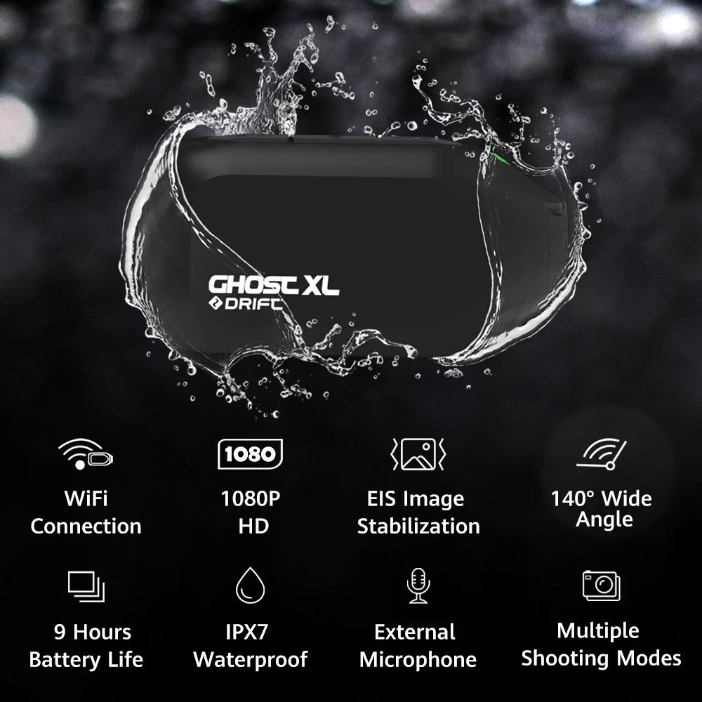Battery Support 9 External Sports XL Hour Drift Life Camera Mic Waterproof Ghost Camera,