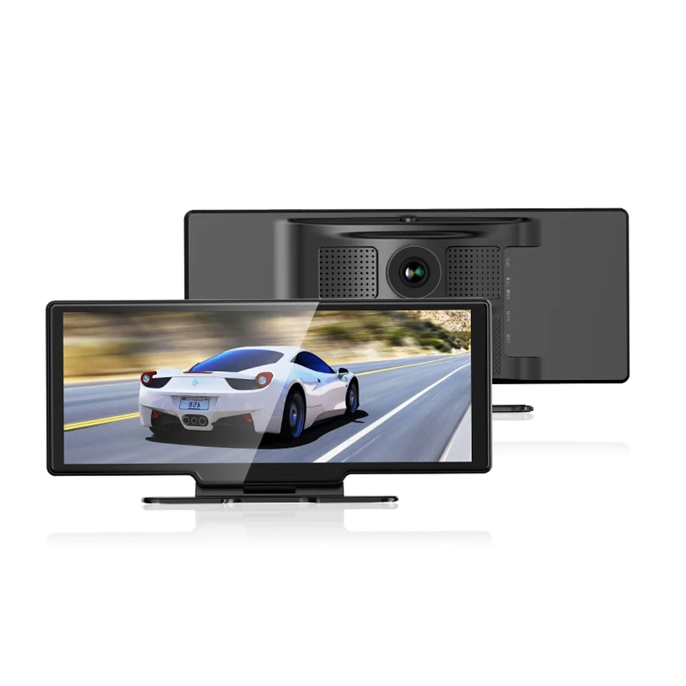 Loop 10.26 Inch Parking Android Shinysix Recording Monitor & Dash DVR G-Sensing with 4K Calling Camera Rear Hands-Free Auto WiFi Driving Touchscreen for Front Support Built-in Recorder Carplay