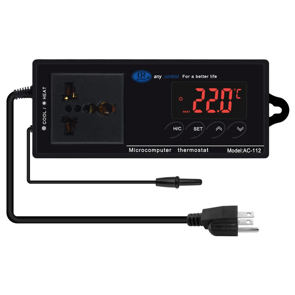 Mode Cooling Digital Brewing Heating Chest House Home & Temperature Controlled for Incubation Thermostat with Green Outlet Freezer Plug Reptile Thermostat Reptiles Carevas Controller -40℃~110℃