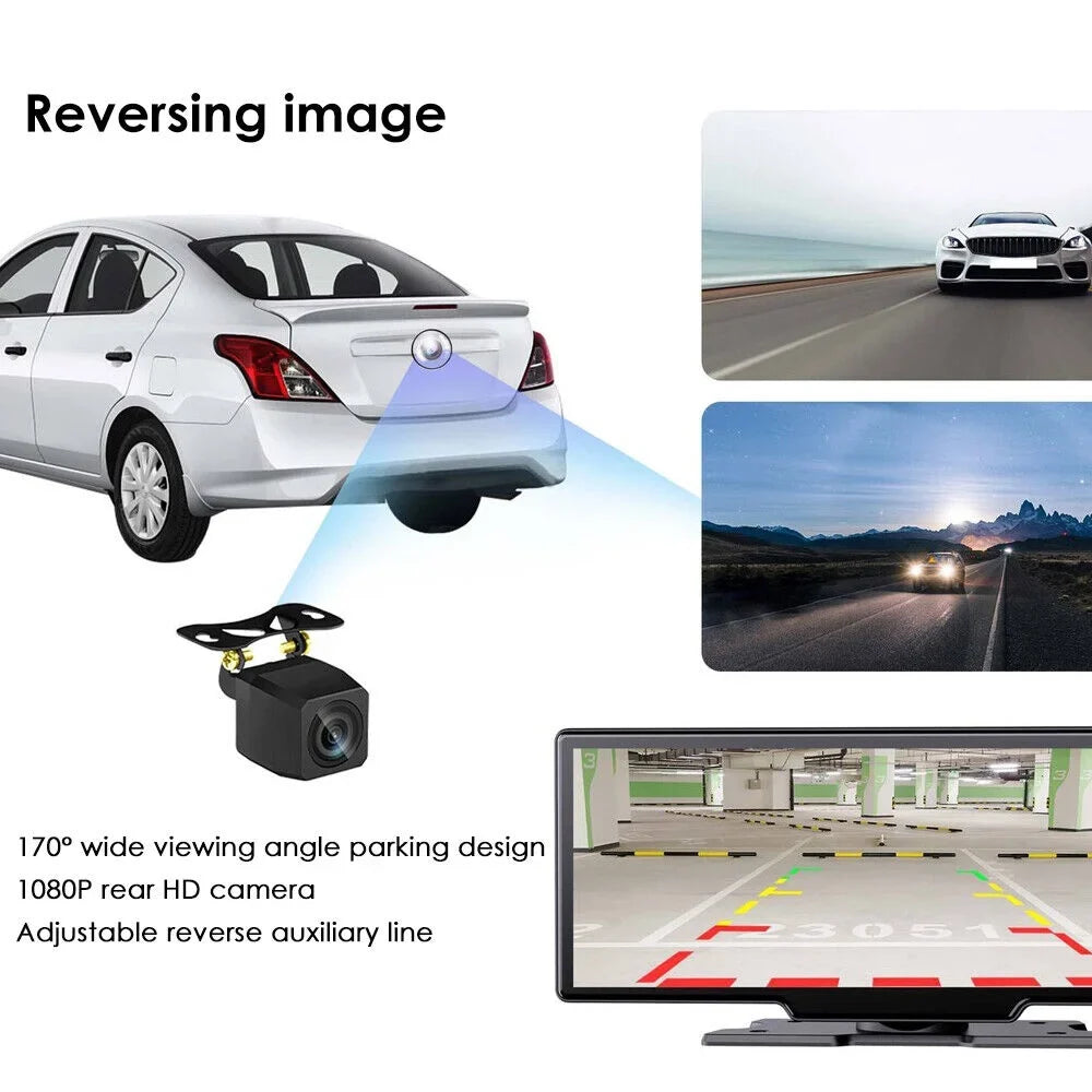 and Stunning DVR Compatibility Touch Screen 10.26'' Camera Android 2K Car - KingFurt WIFI Resolution Wireless Smart Carplay Auto Dash