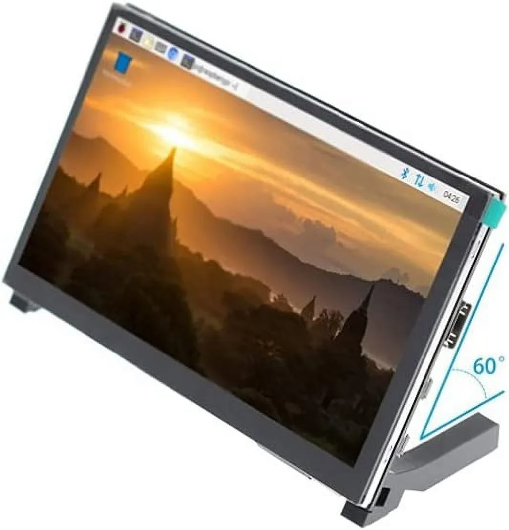 Monitor Drive-Free Pi HD 3B+/4B LCD IPS HDMI Display Stand-H HDMI with Monitor Compatible Raspberry Treedix 7 with Display 1024x600 Touchscreen inch
