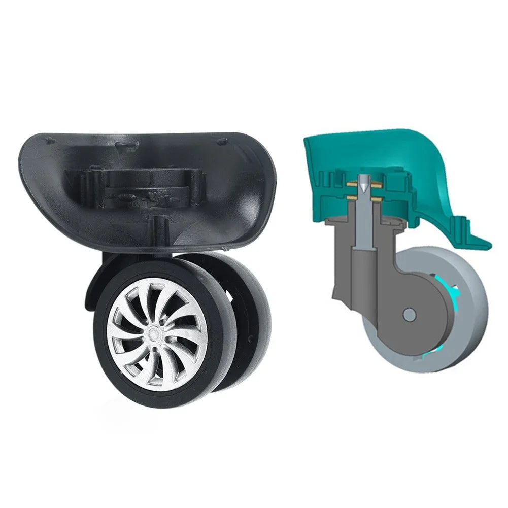 Set Universal Replacement Black Suitcase Wheels 4 Wheel Yuri Swivel Luggage