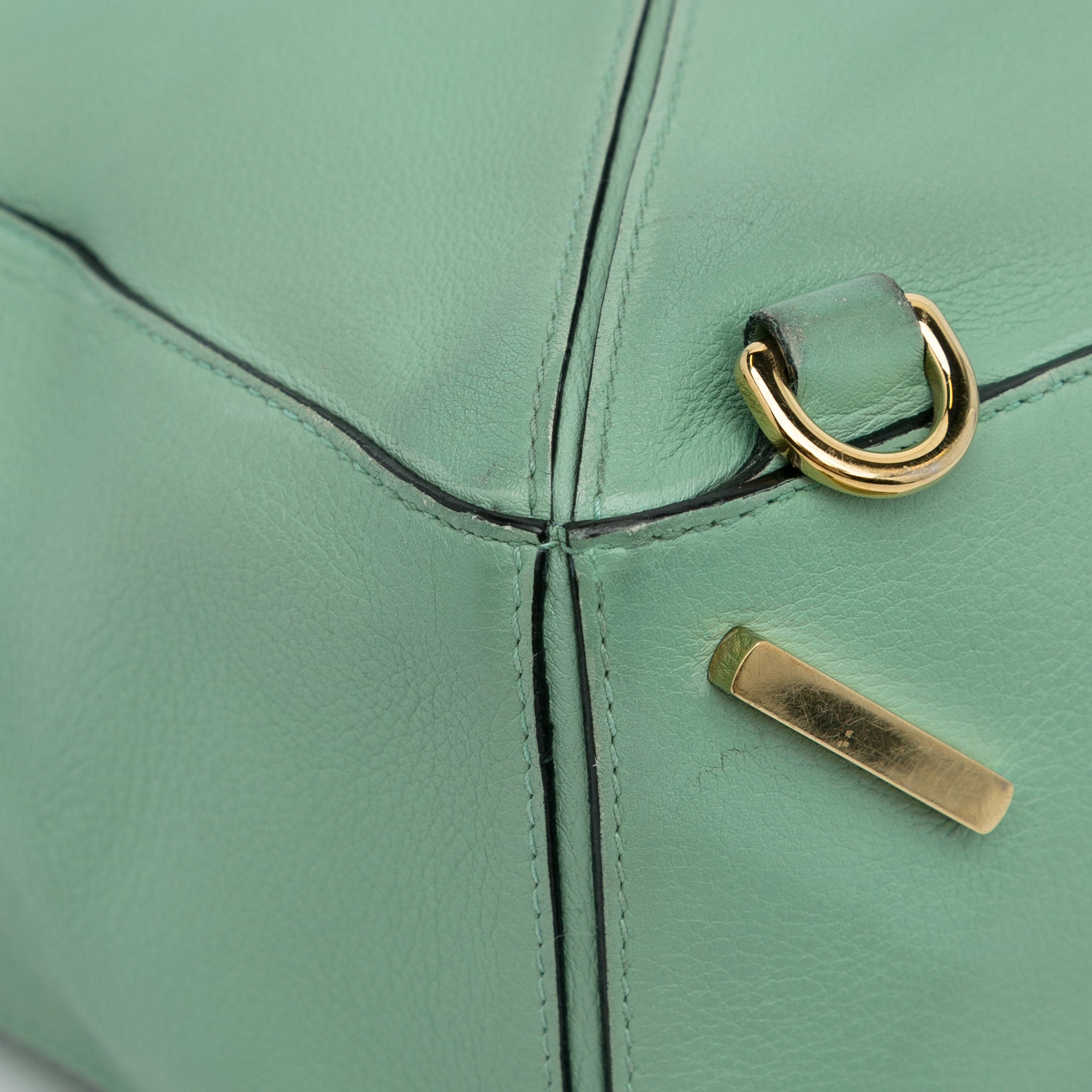 Satchel Puzzle Unisex LOEWE Leather Green Calf Pre-Owned (Good) Authenticated Medium