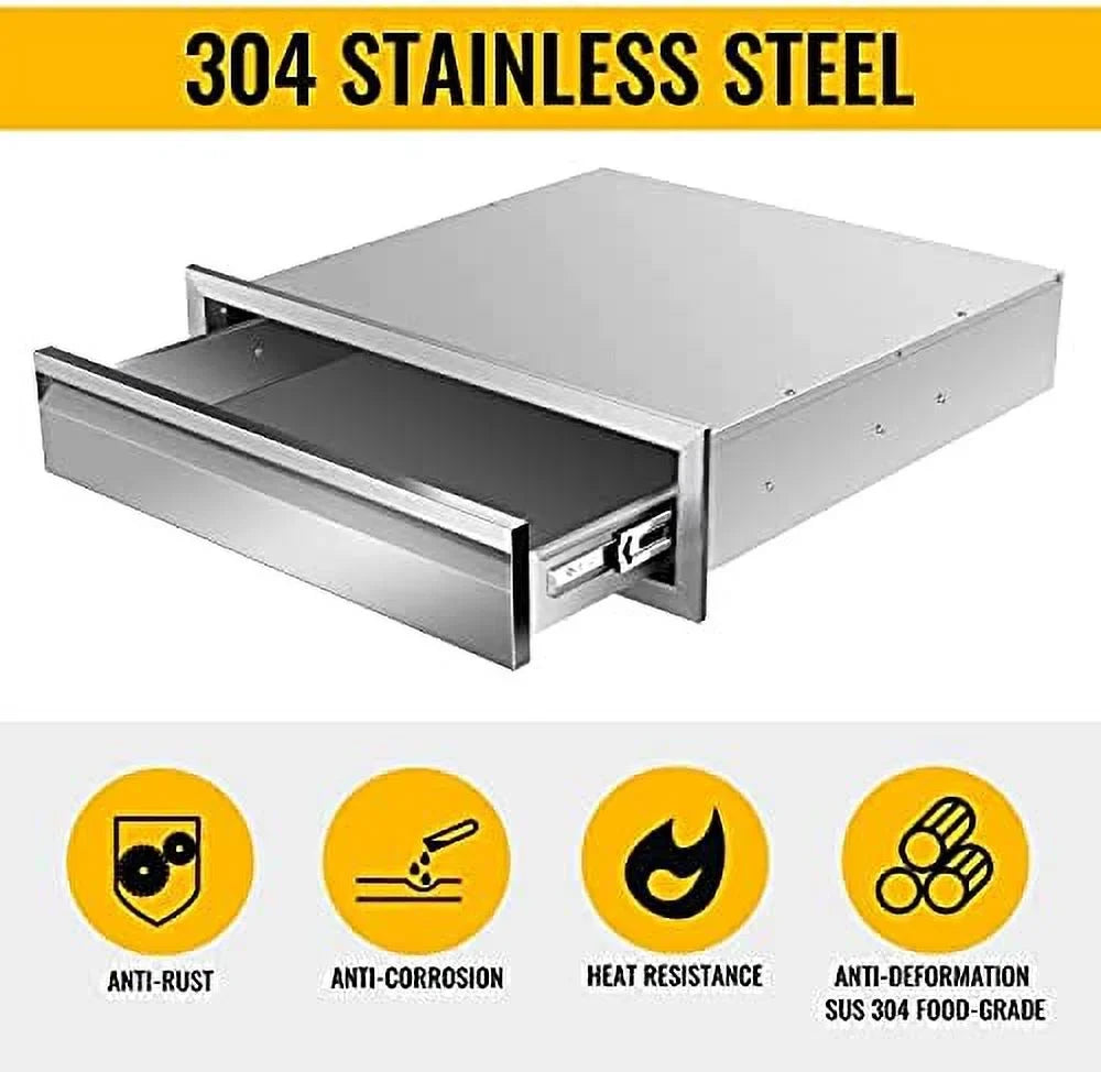 BBQ Island Outdoor Mount Patio 23D Kitchen Triple Grill Access Stainless 6.5H Drawers, Kitchens Flush Drawers Steel Or With For Station,24W Outdoor Drawers BBQ X X Inch Handle,