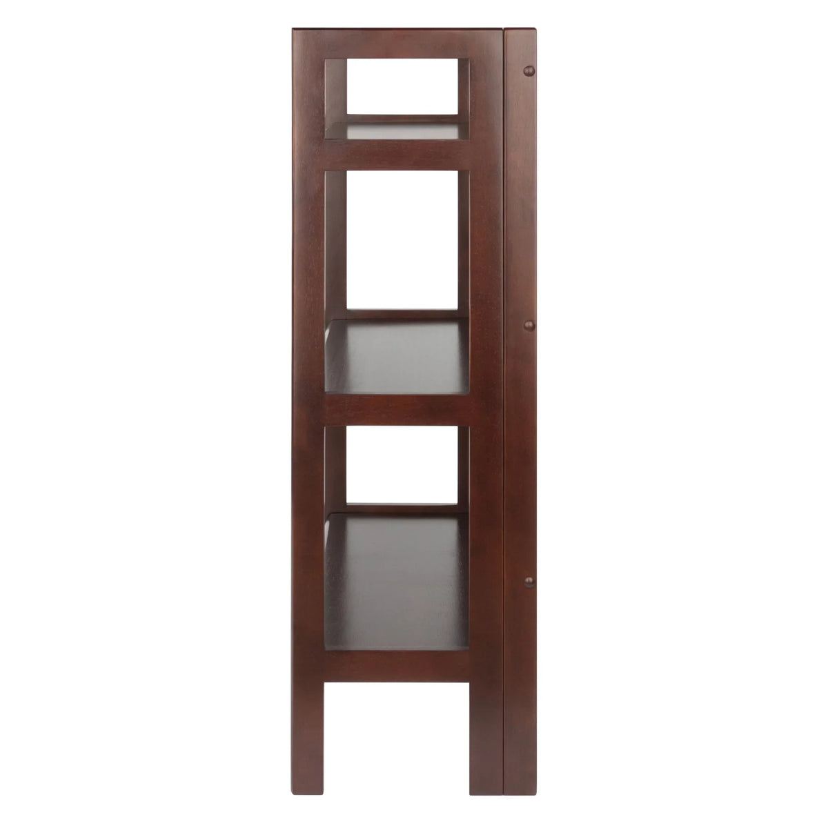 Terry Walnut Foldable Finish 3-Tier Wood Stackable, Shelf, Winsome