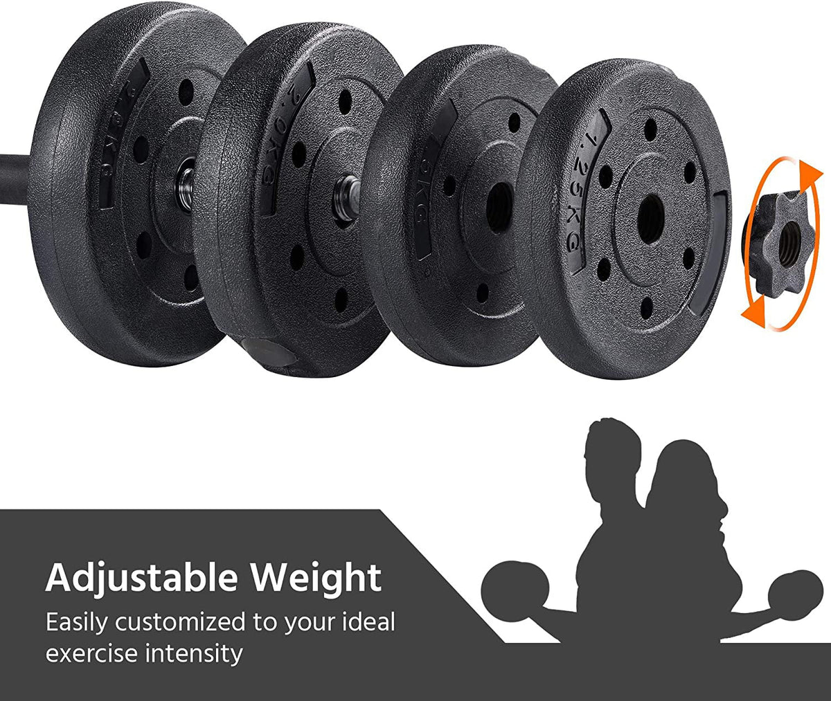 Gym/home Training Cap and Dumbbell Set, Fitness Workout Plates Weight Men Body for Strength 66LB Barbell Women Adjustable