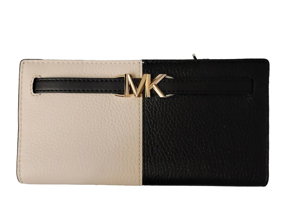 SET KORS MICHAEL LARGE SNAP WHITE BIFOLD BLACK WALLET FLAP AND JET REED