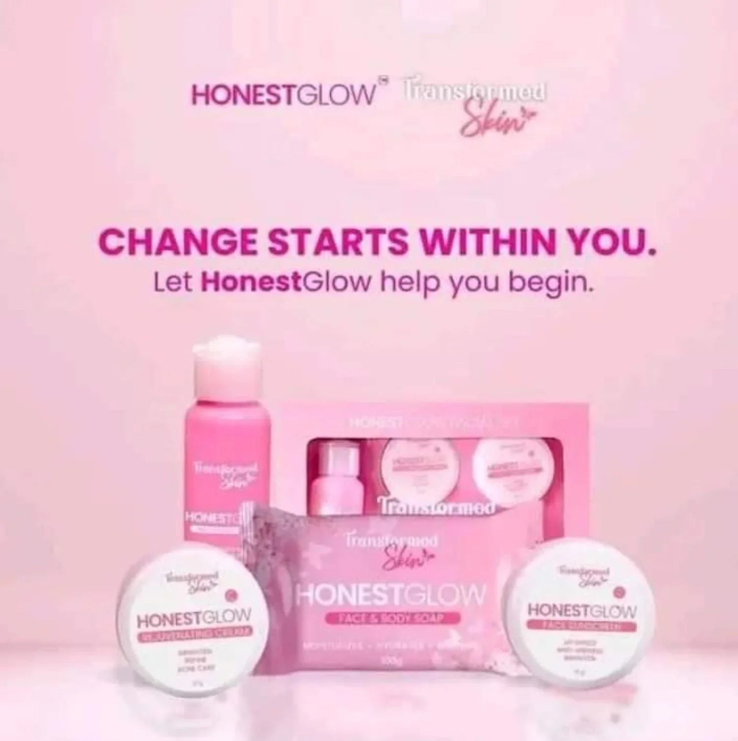 Facial Glow Set Skin Honest Transformed