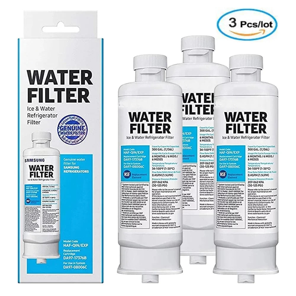 Pack DA97-17376B Refrigerator Fit for /AA, Filter,3 Water HAF-QIN, DA97-08006C HAF-QIN/EXP,