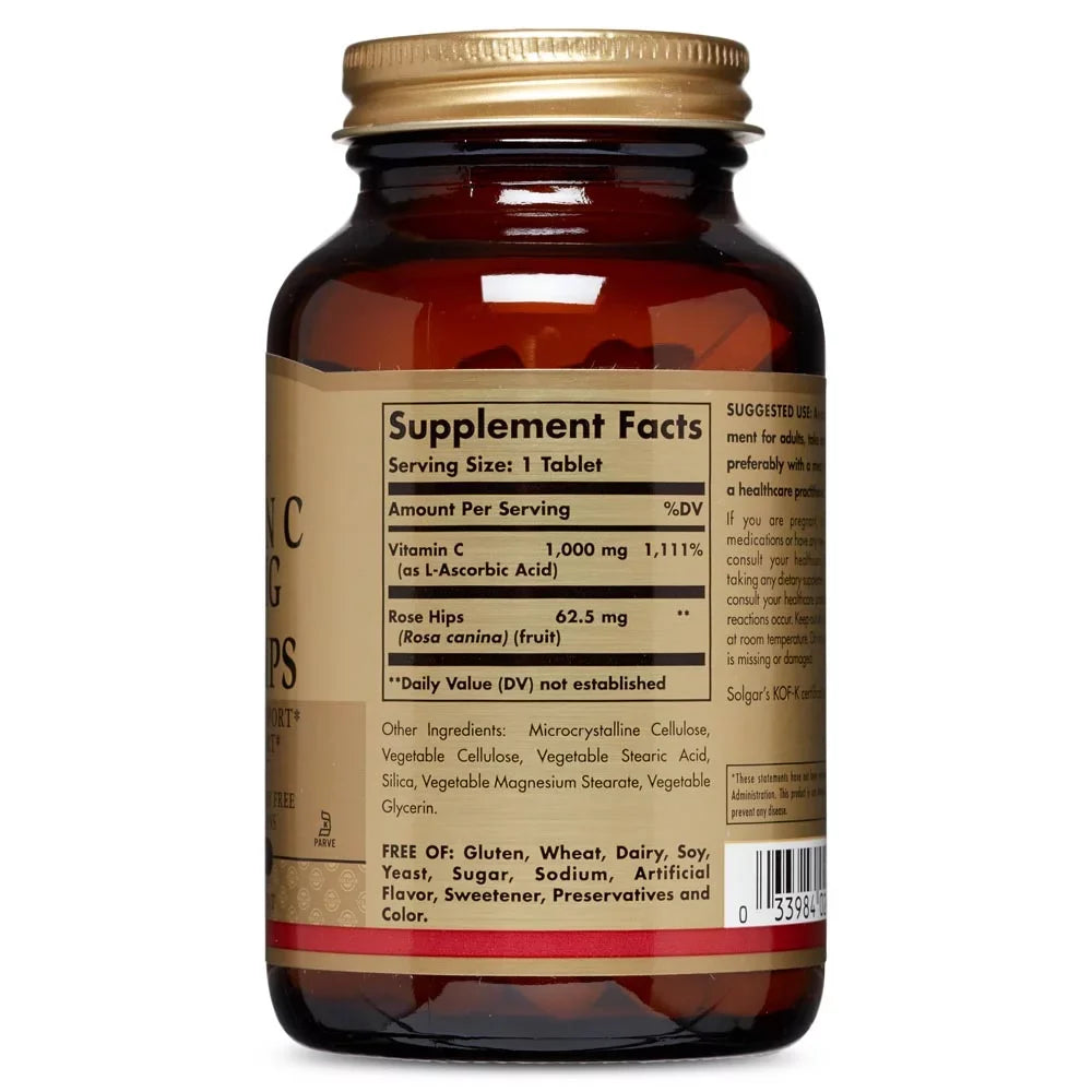 Ct C Tablets, 100 Solgar with Rose 1000 mg Vitamin Hips