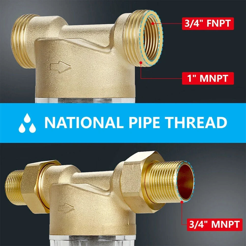 Water Water Pre-Filter Down House Filter 2X 50 System/whole Sediment Spin Micron