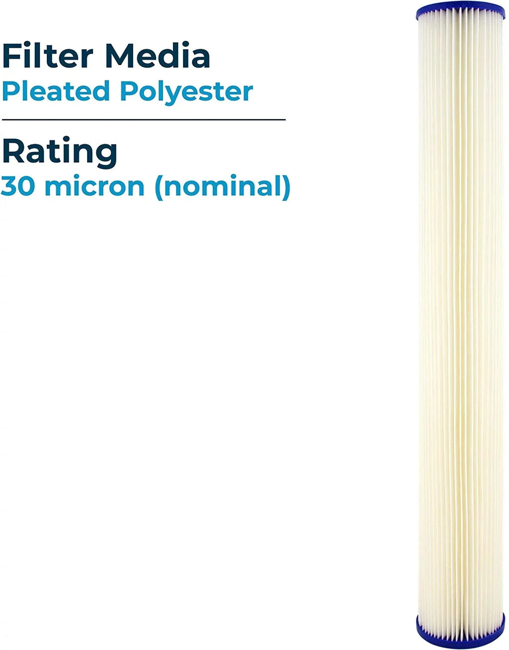 Pleated SpiroPure 30 Micron 155416-43 20x2.5 SPC-25-2030 Filter of Cartridge Sediment Polyester 20) Water SP-R30-20 R30-20 (Case